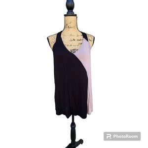 Halston Color Racerback Tank Top Womens SZ XL Colorblock Y2K Going Out Preppy